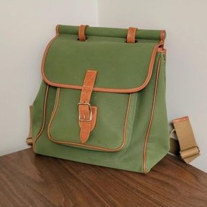 Vintage green canvas backpack